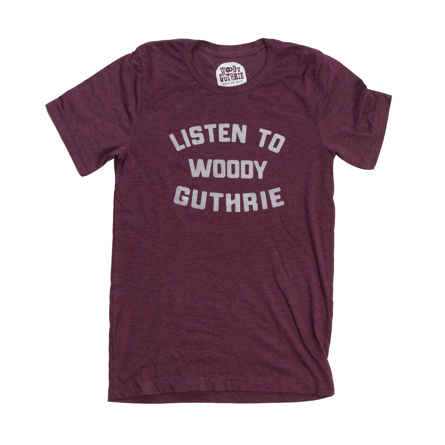 Listen to Woody Guthrie Shirt Red - Front